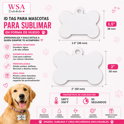 ID TAG para perro aublimar