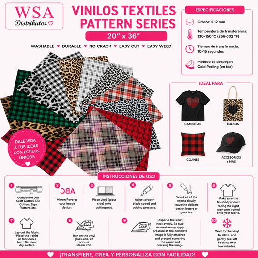 vinilo textil pattern series 20"x36"