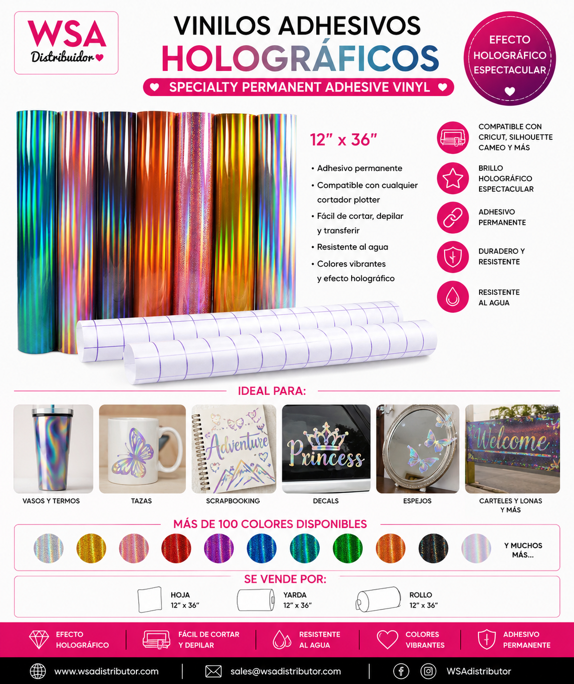 vinilo adhesivo Holographic 12"x36"