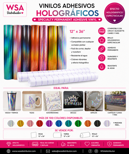 vinilo adhesivo Holographic 12"x36"