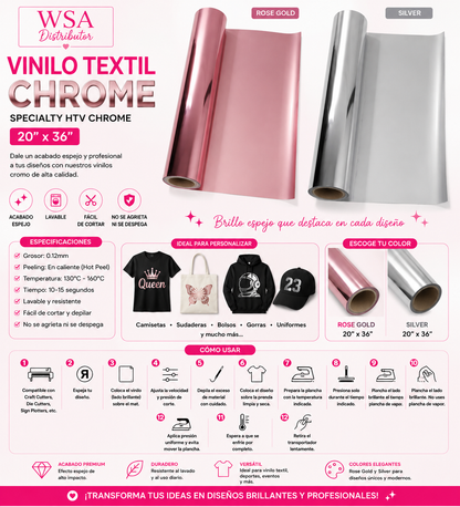 vinilo textil chrome 20"x36"