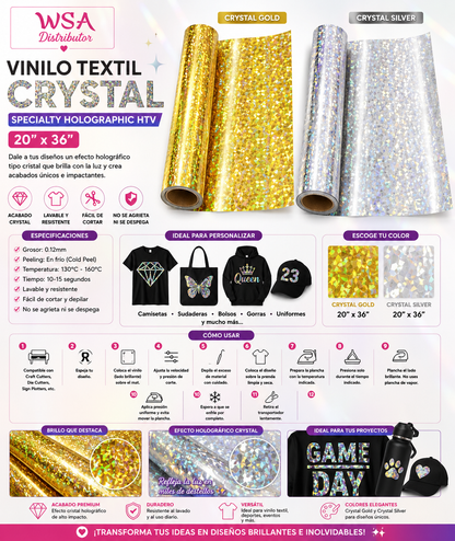 vinilo textil crystal 20"x36"