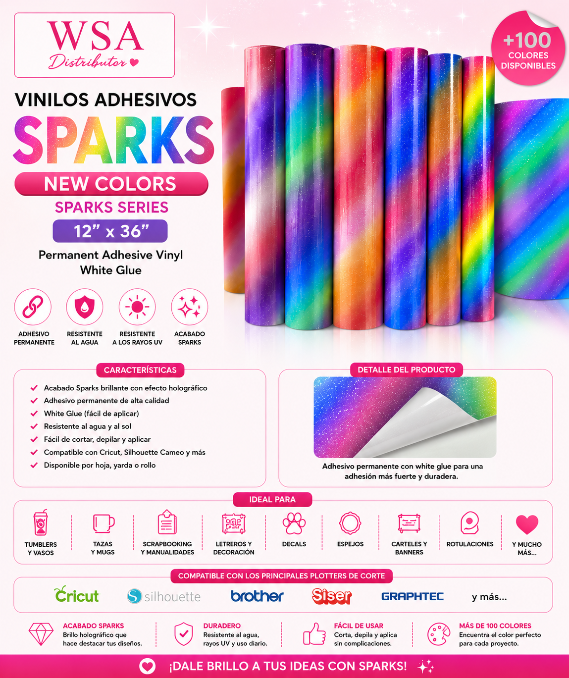 vinilo adhesivo sparks 12"x36"