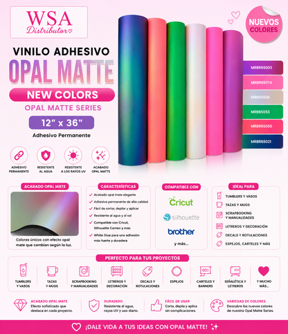 vinilo adhesivo opal matte 12"x36"