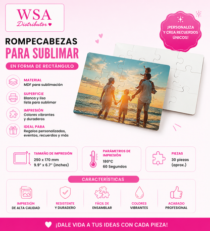 rompecabezas MDF rectangular para sublimar