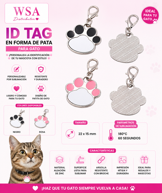 Sublimation paw charm keychain