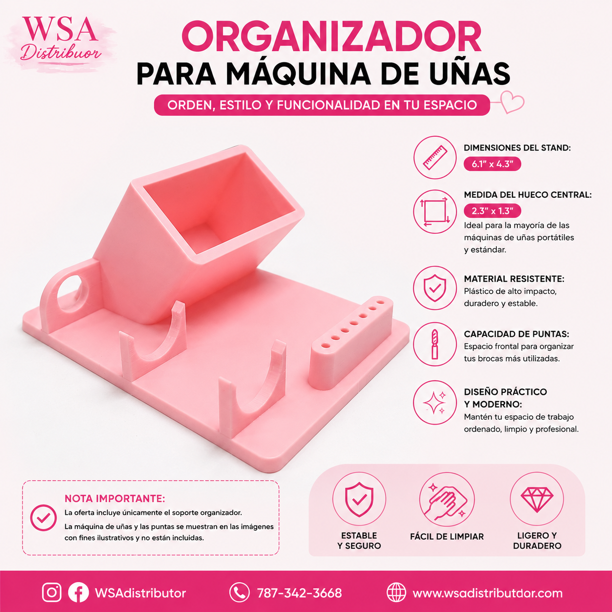 Organizador para maquina de uñas