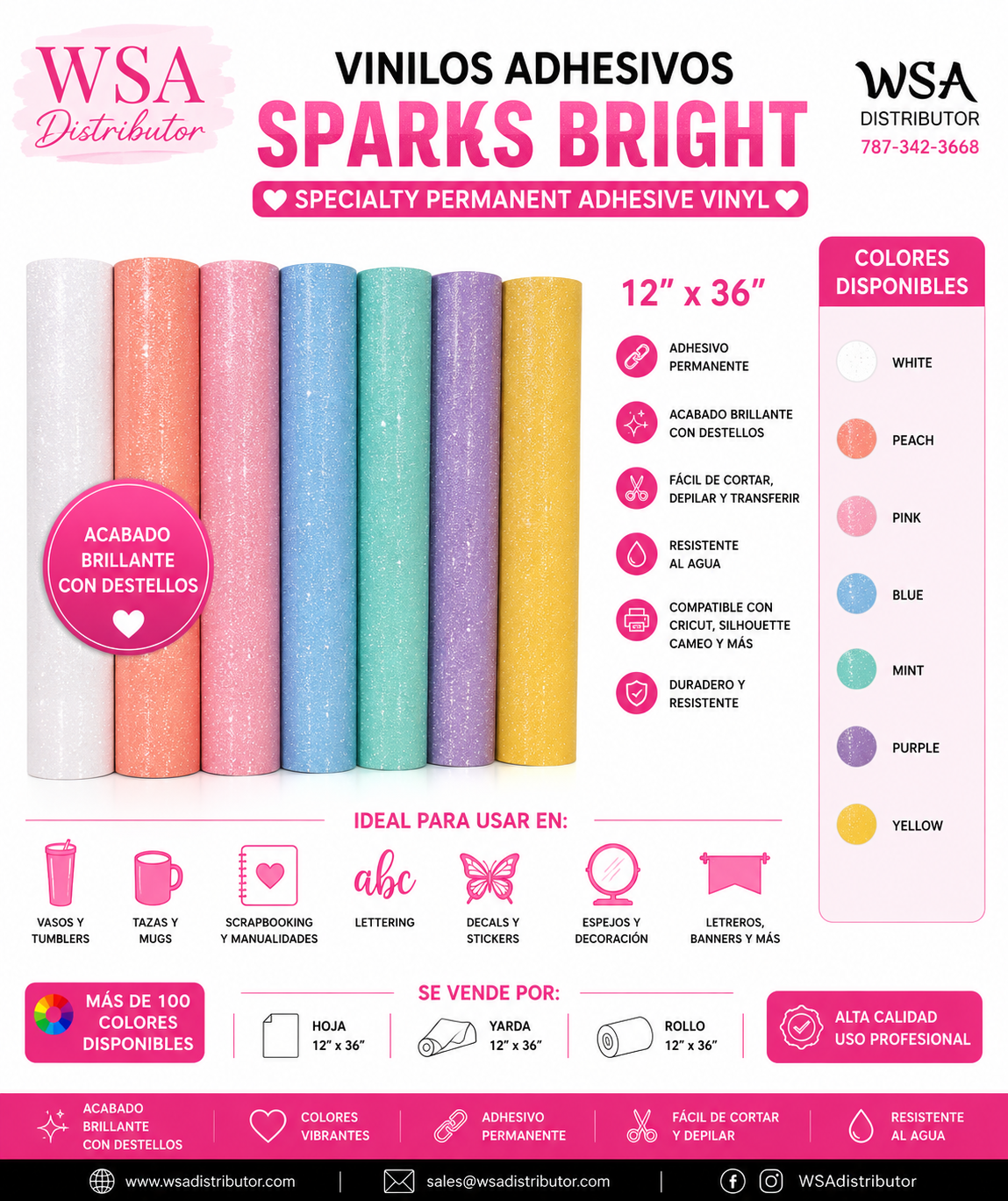 vinilo adhesivo Sparks bright 12"x36"