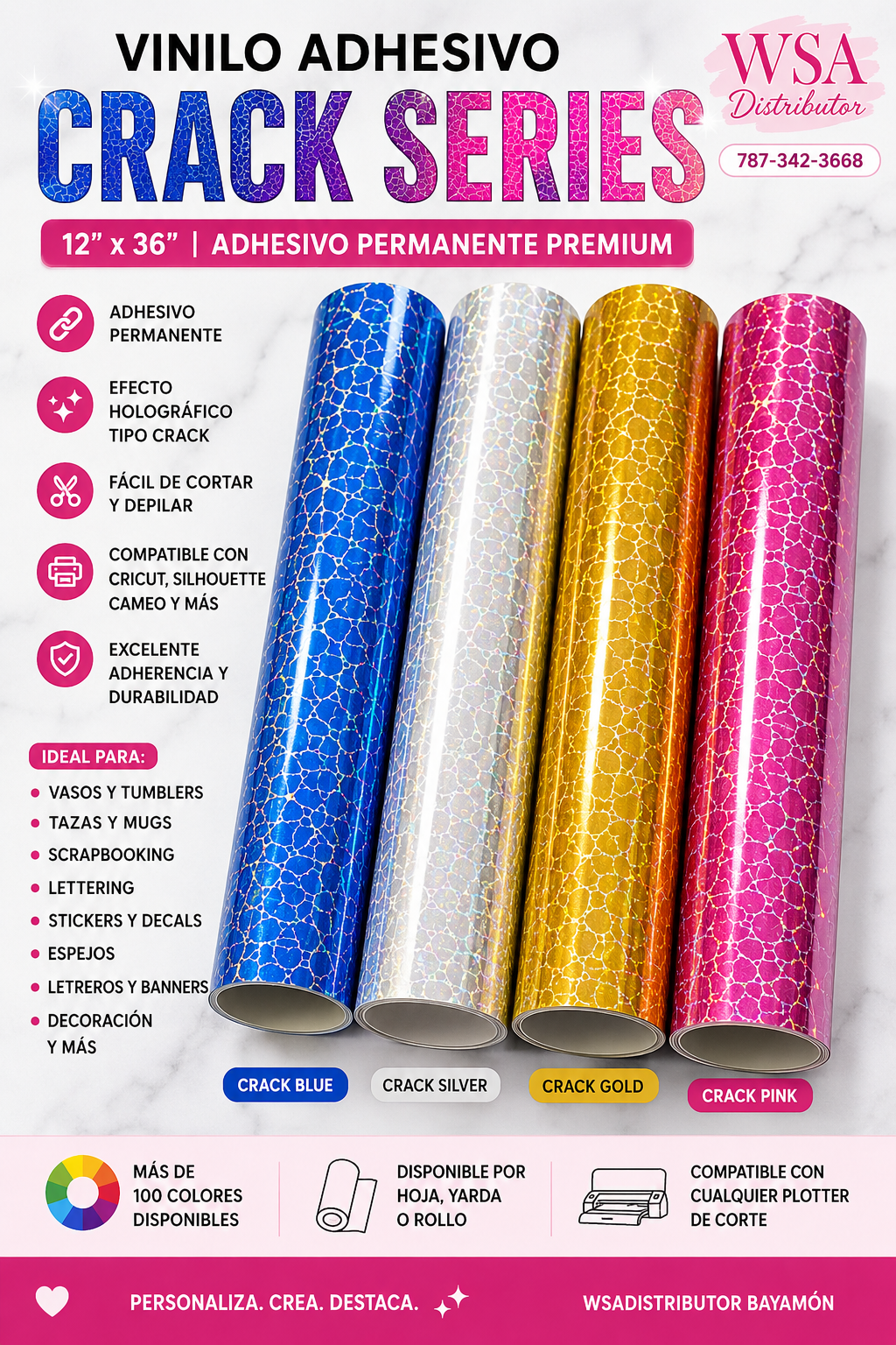 vinilo adhesivo Crack 12"x36"