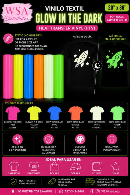 Glow in the dark HTV 20"x36"