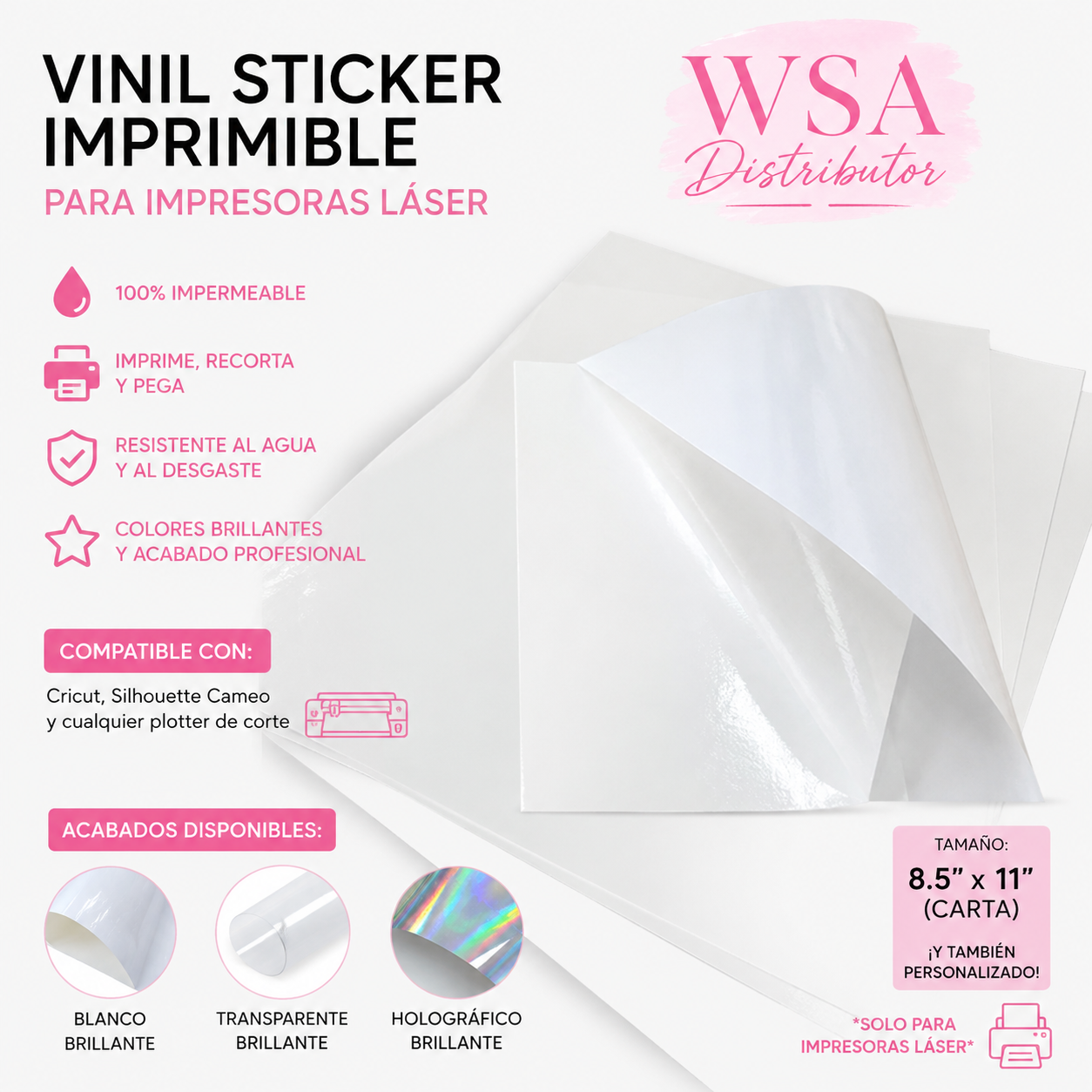 vinil sticker imprimible para impresoras laser