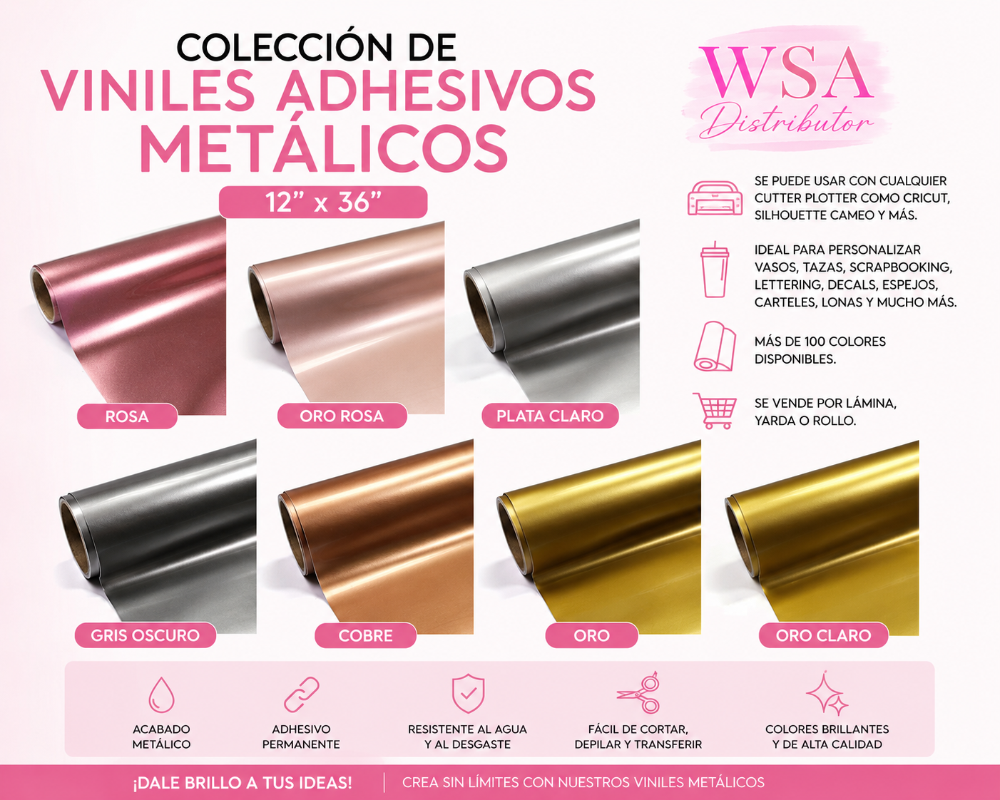 Metallic adhesive collection 12"x36"