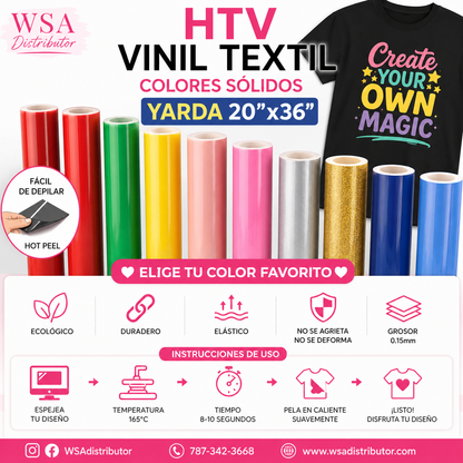 vinilo textil solid colors 20"x36"