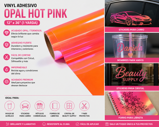 opal hot pink adhesive 12"x36"