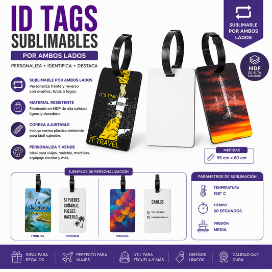 double-sided sublimation MDF ID tags