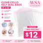 Bolsas Transparentes Clear Cello Self Seal 9" x 12" – Paquete de 25 o 100