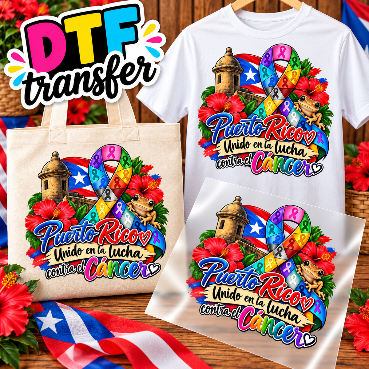 CANCER support Impresiones DTF transfers -Personaliza Todo Tipo de Tela