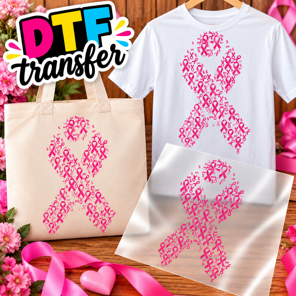 CANCER support Impresiones DTF transfers -Personaliza Todo Tipo de Tela