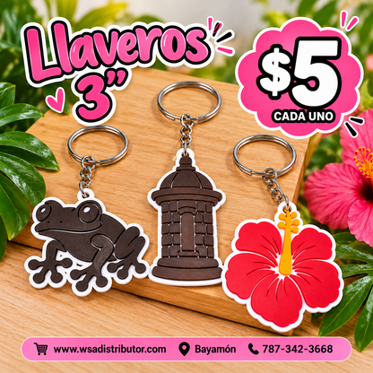 Llaveros Puertorriqueños Impresos en 3D 3"
