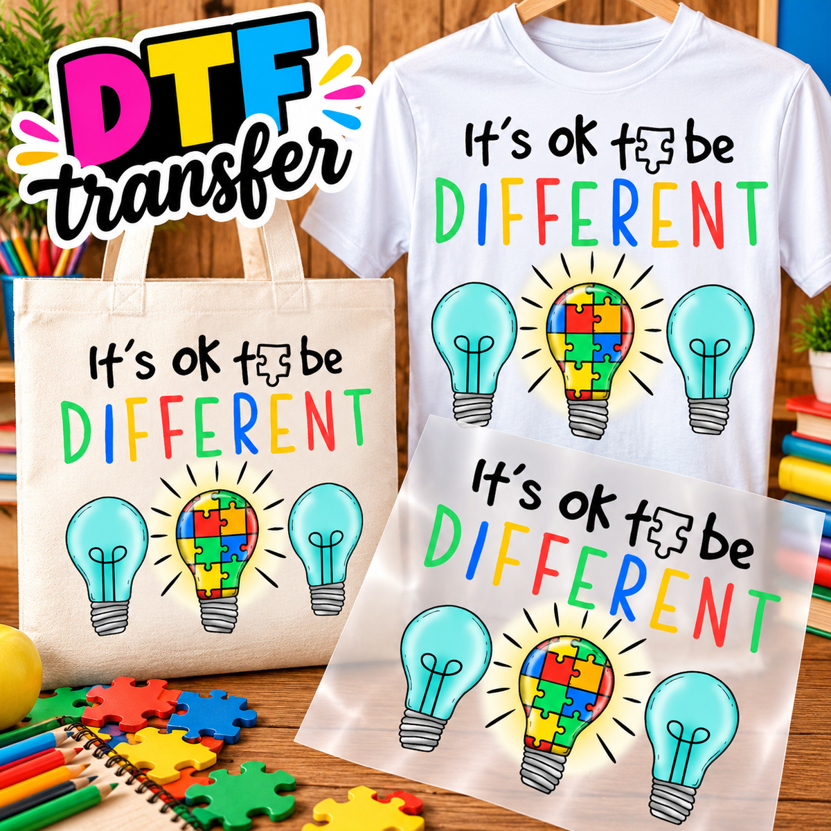 AUTISMO Impresiones DTF transfers - Personaliza Todo Tipo de Tela
