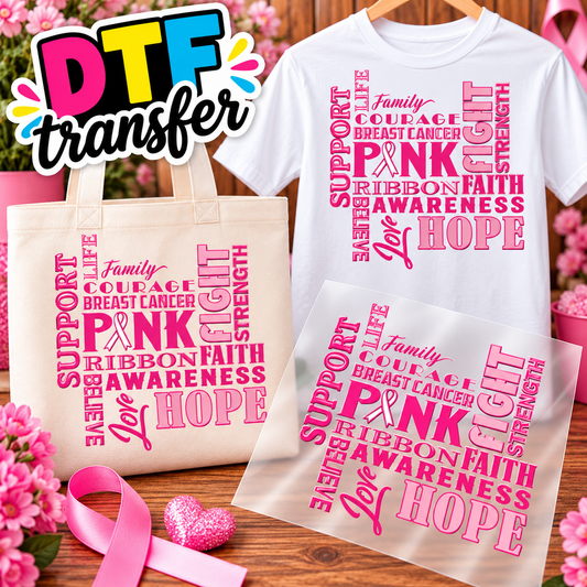 CANCER support Impresiones DTF transfers -Personaliza Todo Tipo de Tela