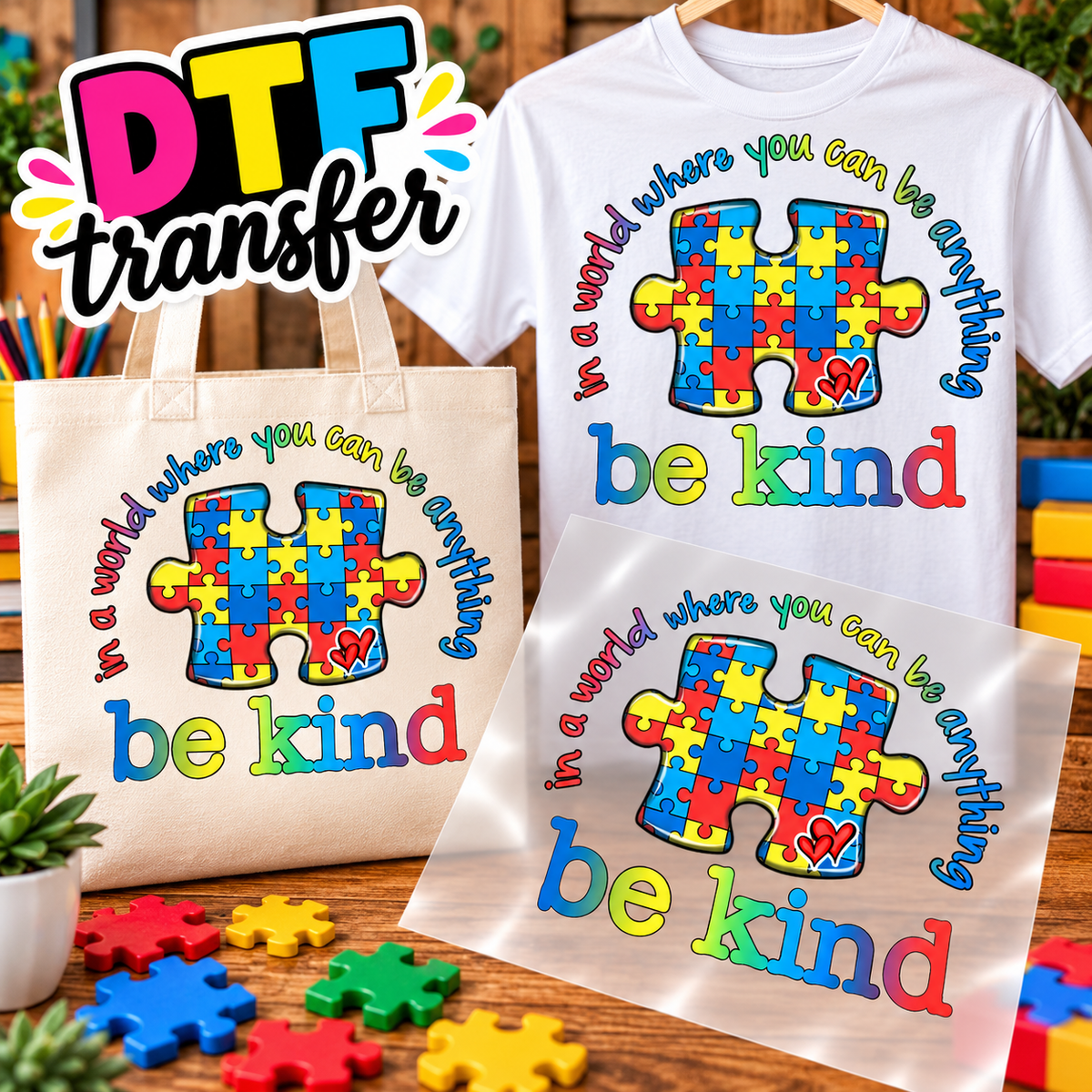 AUTISMO Impresiones DTF transfers - Personaliza Todo Tipo de Tela