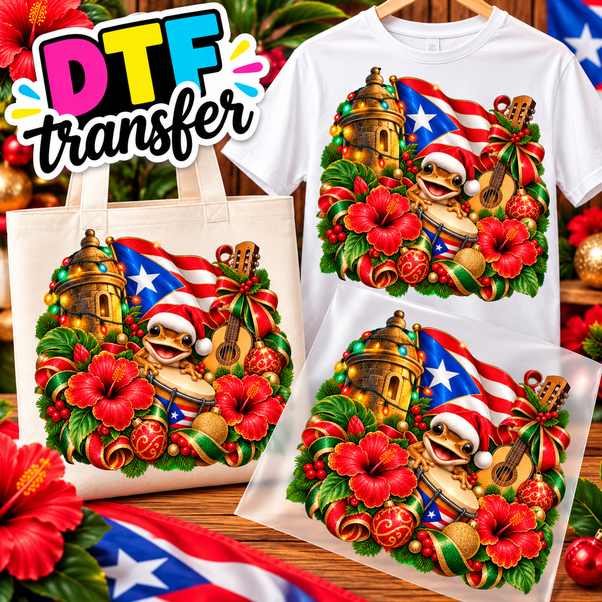 Navidad Impresiones DTF transfers - Personaliza Todo Tipo de Tela