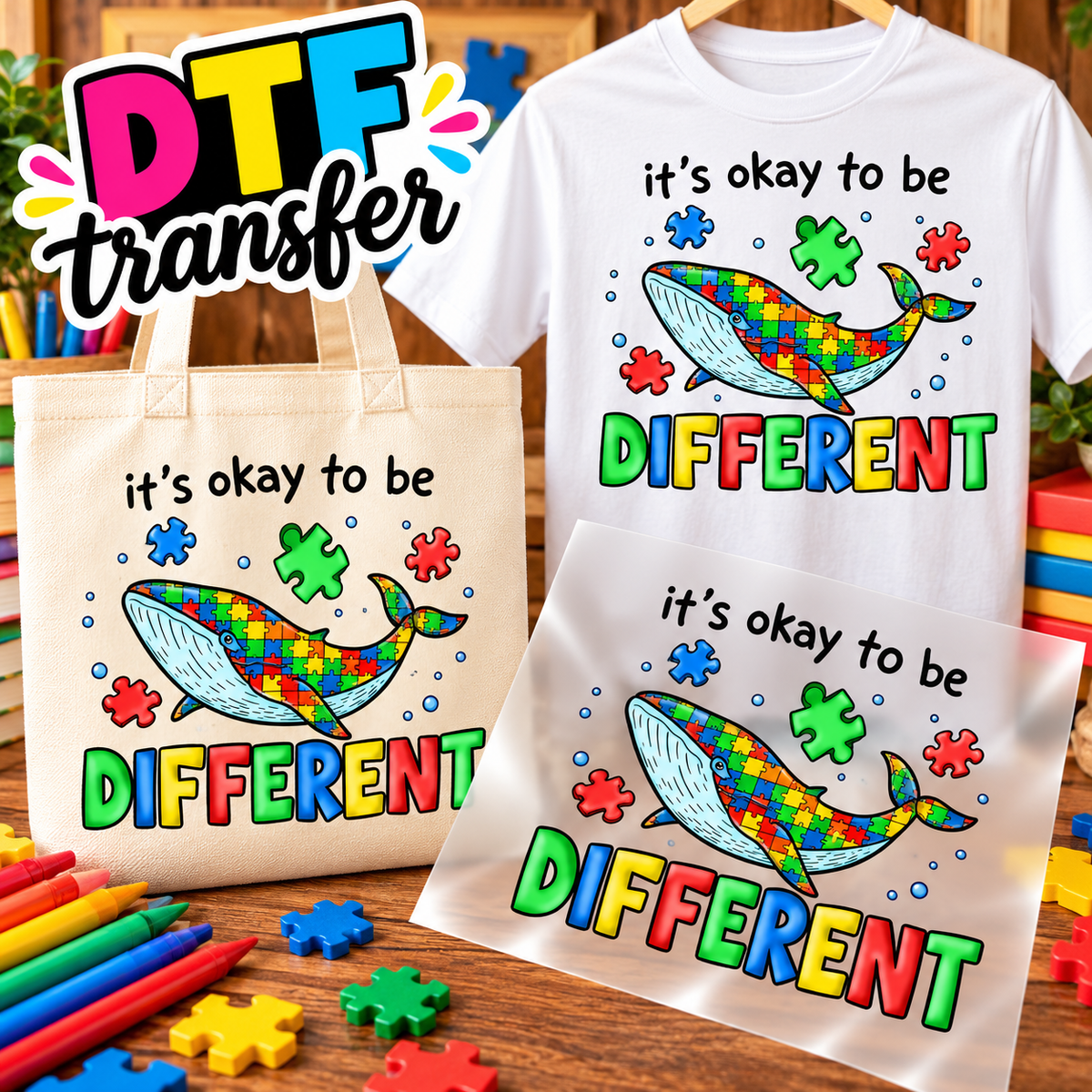 AUTISMO Impresiones DTF transfers - Personaliza Todo Tipo de Tela