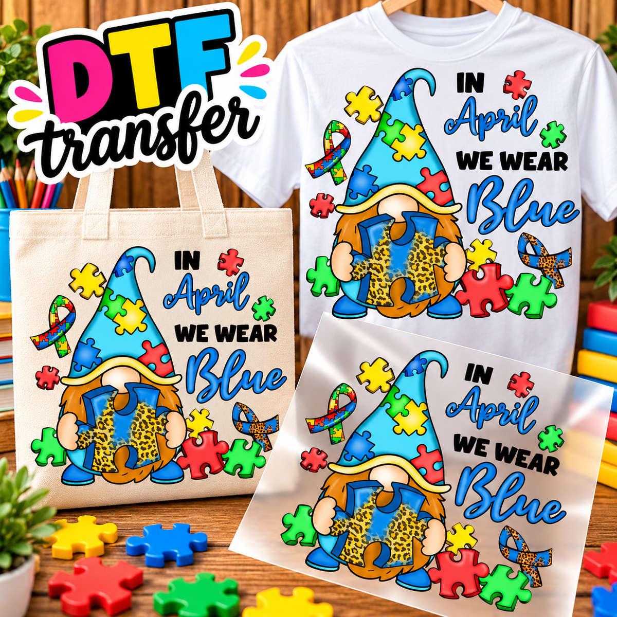 AUTISMO Impresiones DTF transfers - Personaliza Todo Tipo de Tela