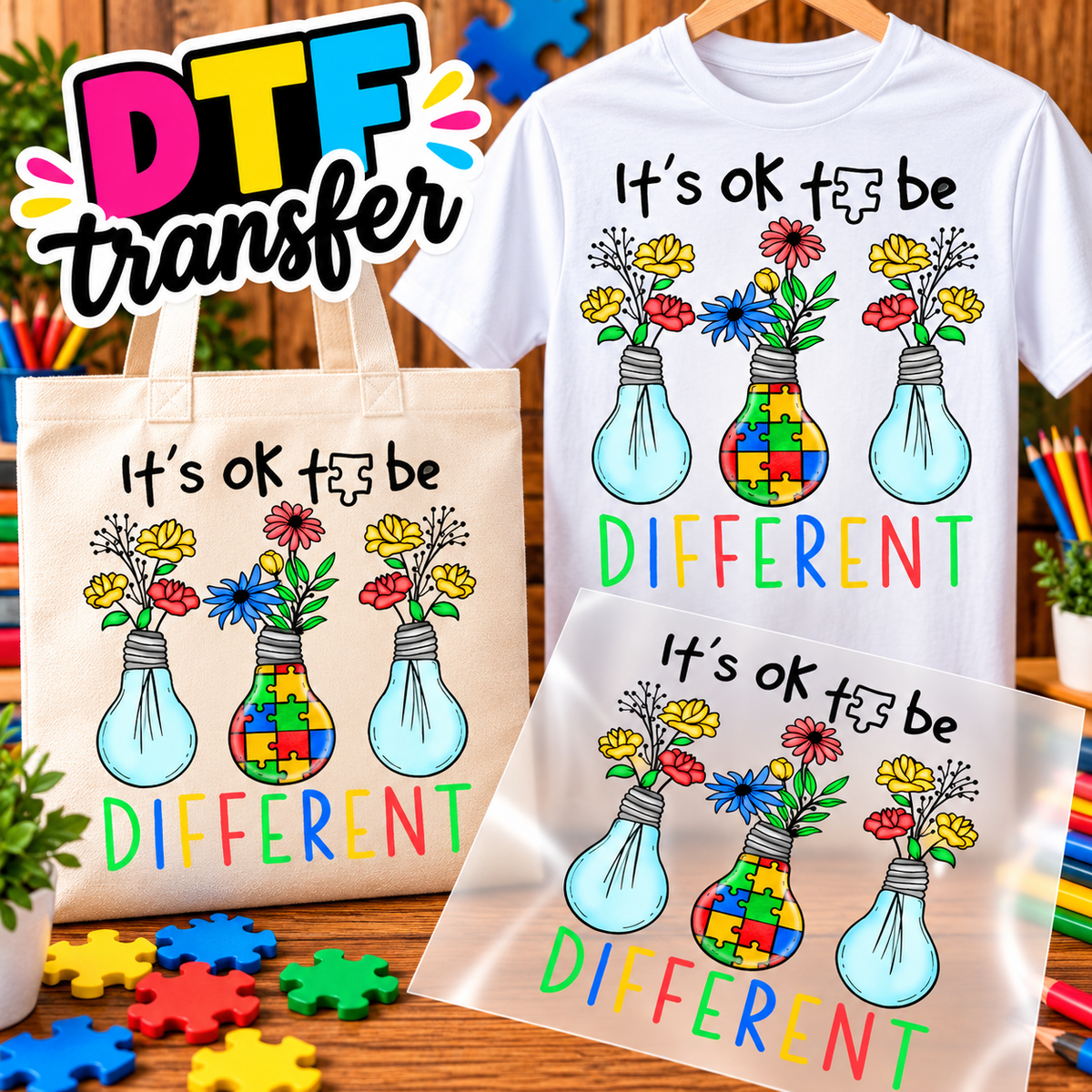 AUTISMO Impresiones DTF transfers - Personaliza Todo Tipo de Tela