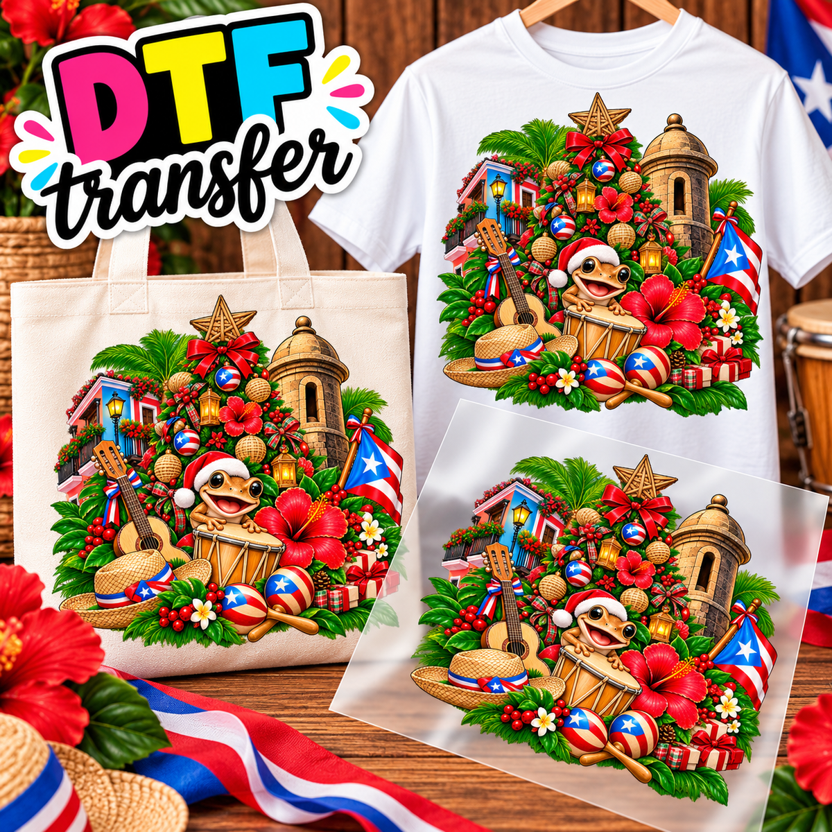 Navidad Impresiones DTF transfers - Personaliza Todo Tipo de Tela
