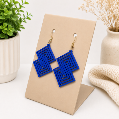 Aretes en forma de diamante doble