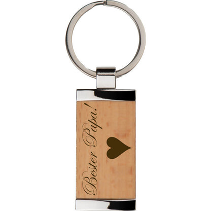 keychain wood & steel for laser engraving