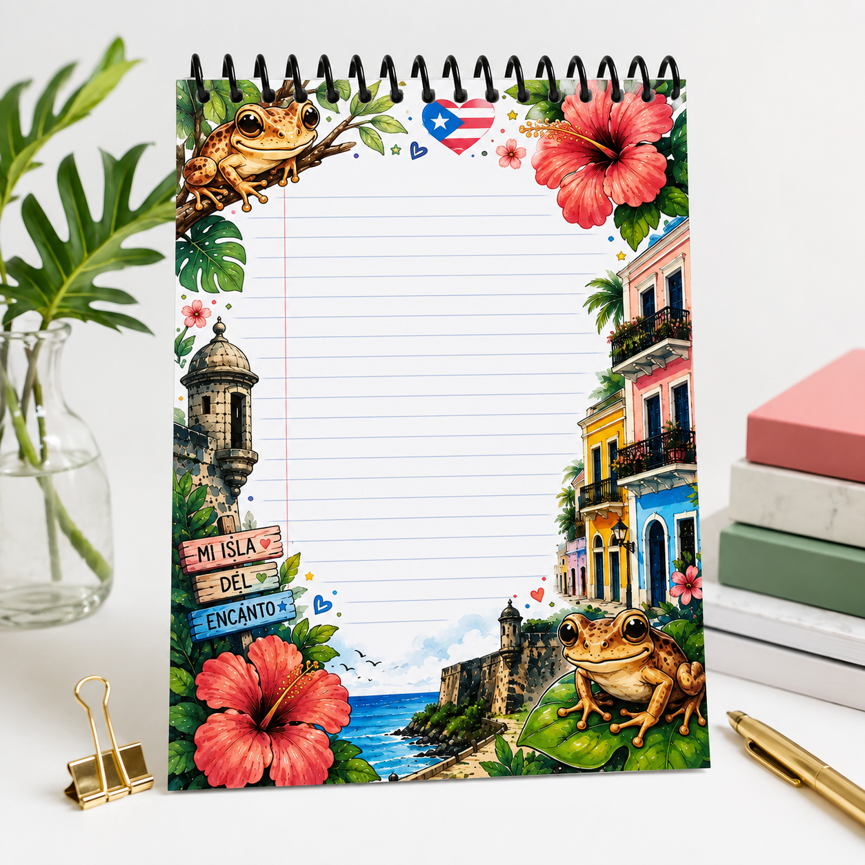 libreta 8.2"x5.5" Mi isla del encanto