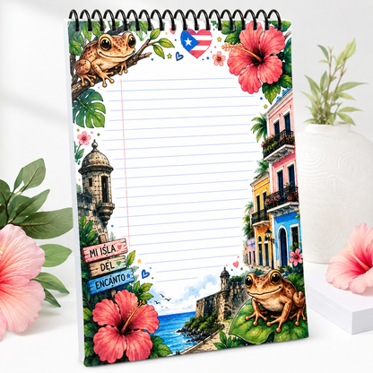 libreta 8.2"x5.5" Mi isla del encanto
