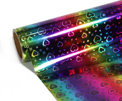 vinilo adhesivo rainbow heart 12"x36"