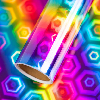 vinilo adhesivo rainbow hexagon 12"x36"
