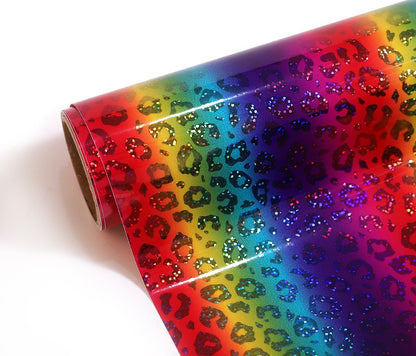 vinilo adhesivo rainbow leopardo 12"x36"