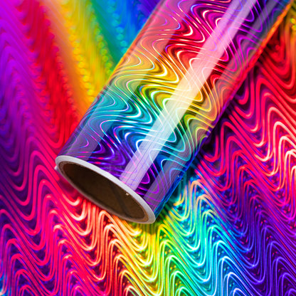 Rainbow Waves Adhesive 12"x36"