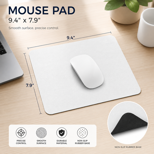 Rectangular mouse pad for sublimation