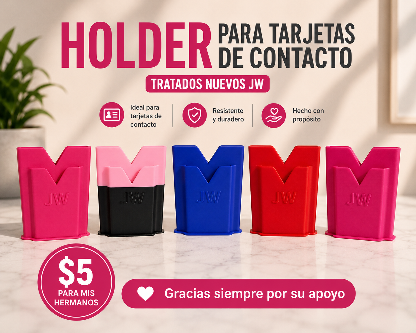 Holder jw para tarjetas de contacto y tratados nuevos
