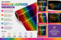 vinilo adhesivo rainbow leopardo 12"x36"