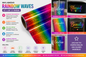 Rainbow Waves Adhesive 12"x36"