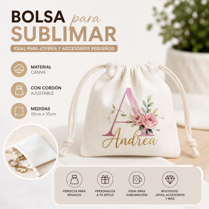 Bolsa canvas para sublimar 10x10cm