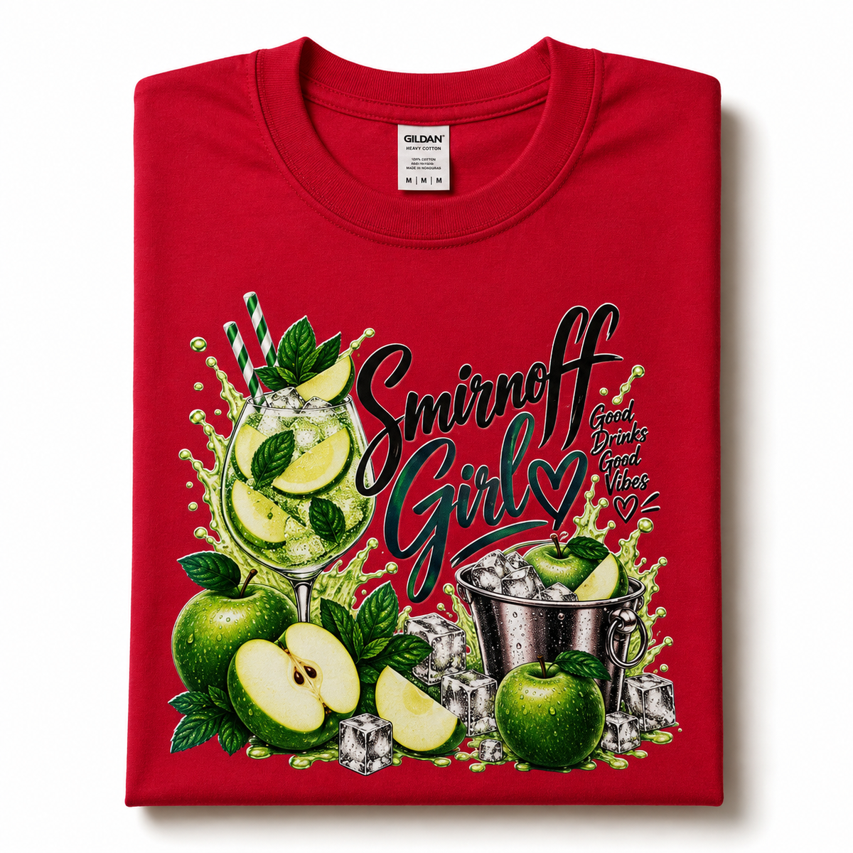 Camisa smirnoff girl roja talla small adulto