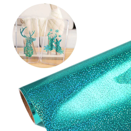 holographic sparkle teal adhesive vinyl