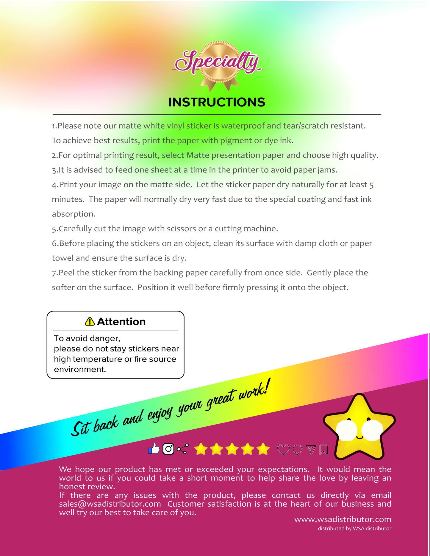 printable white matte waterproof