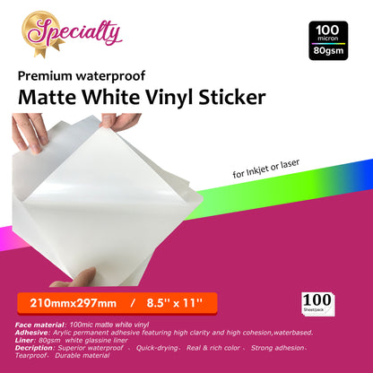 printable white matte waterproof